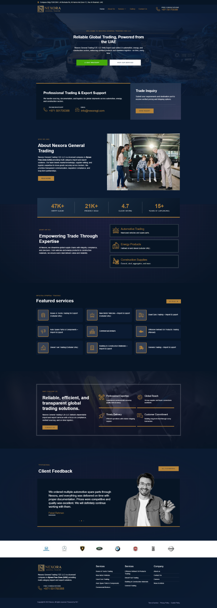Nexora General Trading website design