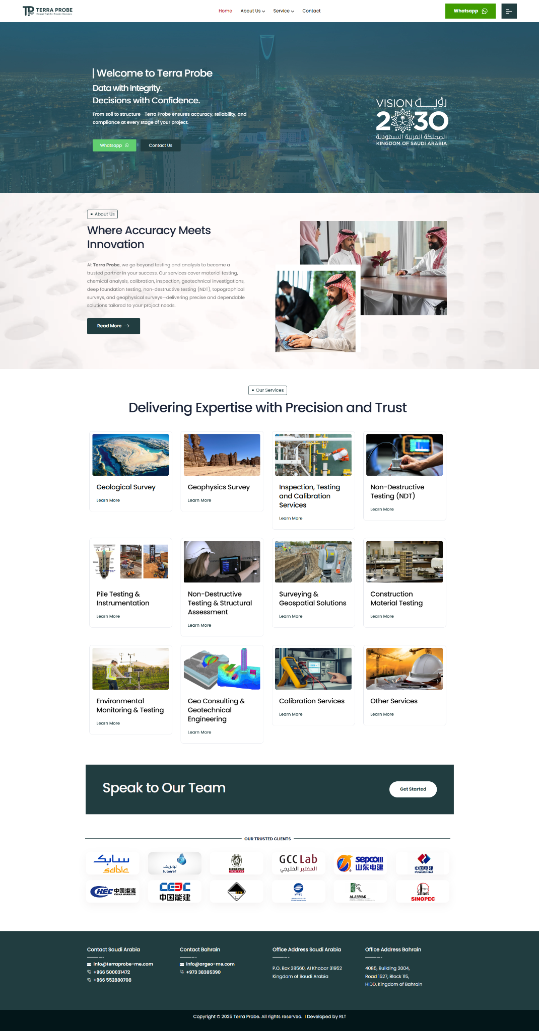 Terra Probe website design