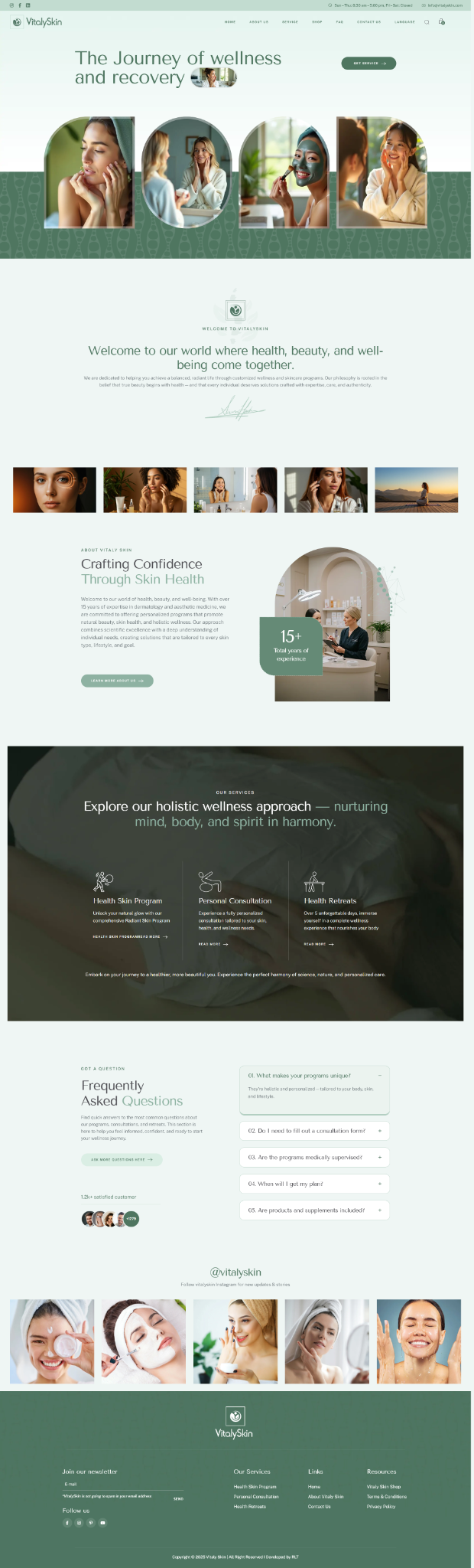 VitalySkin website design